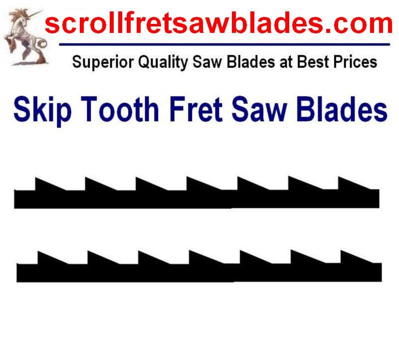Fret saw blades with skip teeth